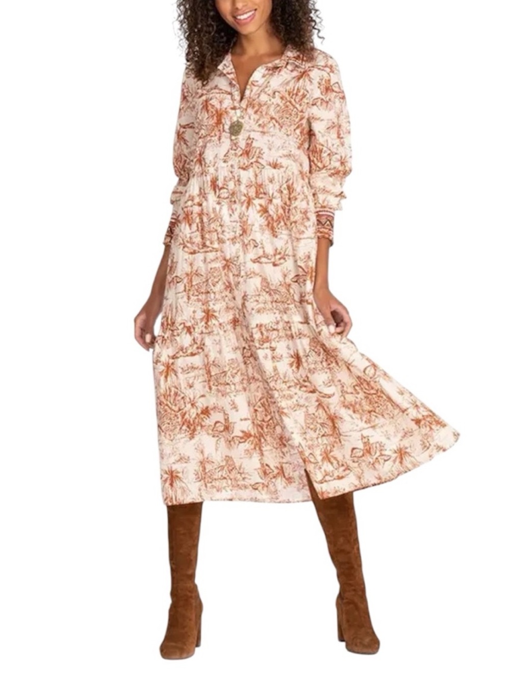 JOHNNY WAS Rho Tiered Midi Dress